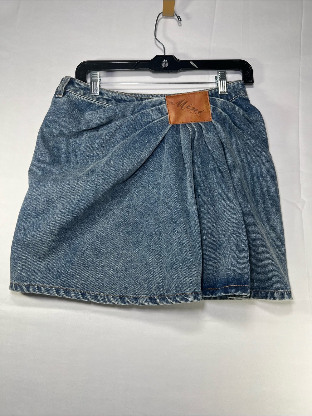 Commense Denim Wrap Mini Skirt Blue Side Zip Y2K Womens Size Medium